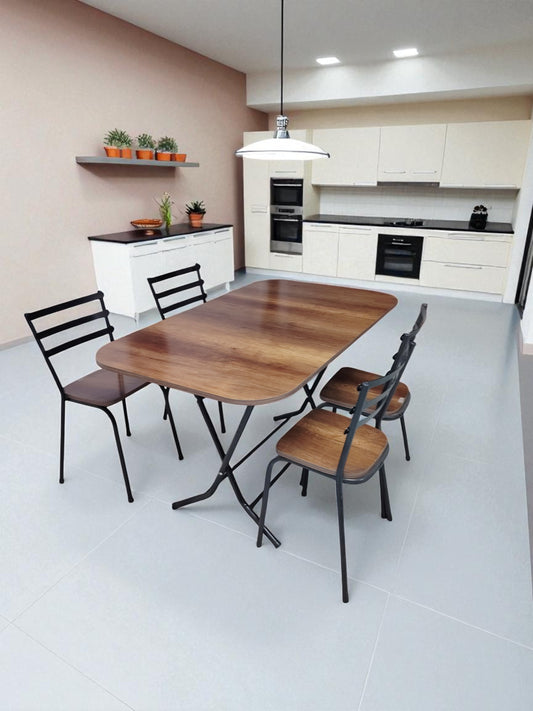 Table 100/70 + 4 chaises marron